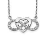 1/5 Carat (ctw) Diamond Heart Infinity Necklace Pendant in 14K White Gold with Chain